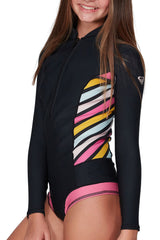 Roxy Girls 8-14 Pop Surf 1mm Ls Front Zip Shorty Springsuit