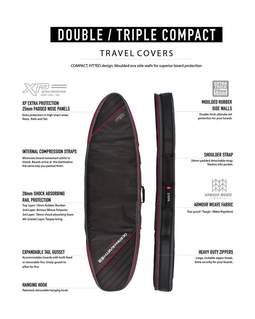 Ocean & Earth Double Compact Shortboard Cover