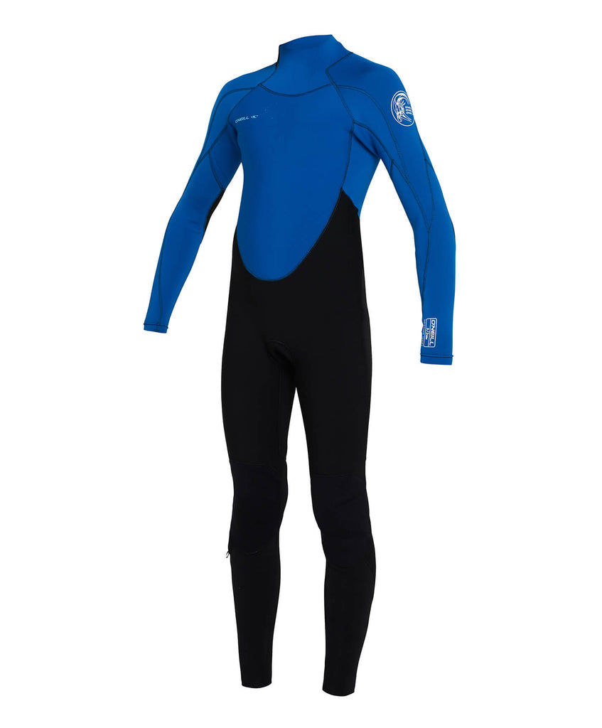 O'Neill Kids Boys Defender 3/2mm Steamer Back Zip Wetsuit - Black/Ultrablue