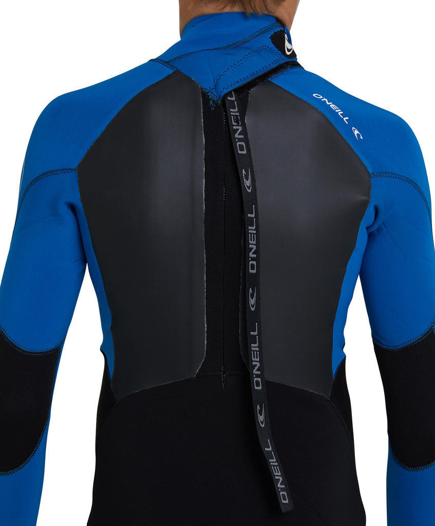 O'Neill Kids Boys Defender 3/2mm Steamer Back Zip Wetsuit - Black/Ultrablue