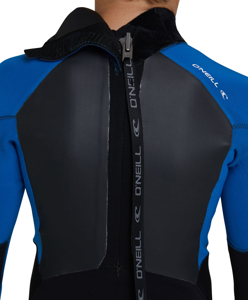 O'Neill Kids Boys Defender 3/2mm Steamer Back Zip Wetsuit - Black/Ultrablue