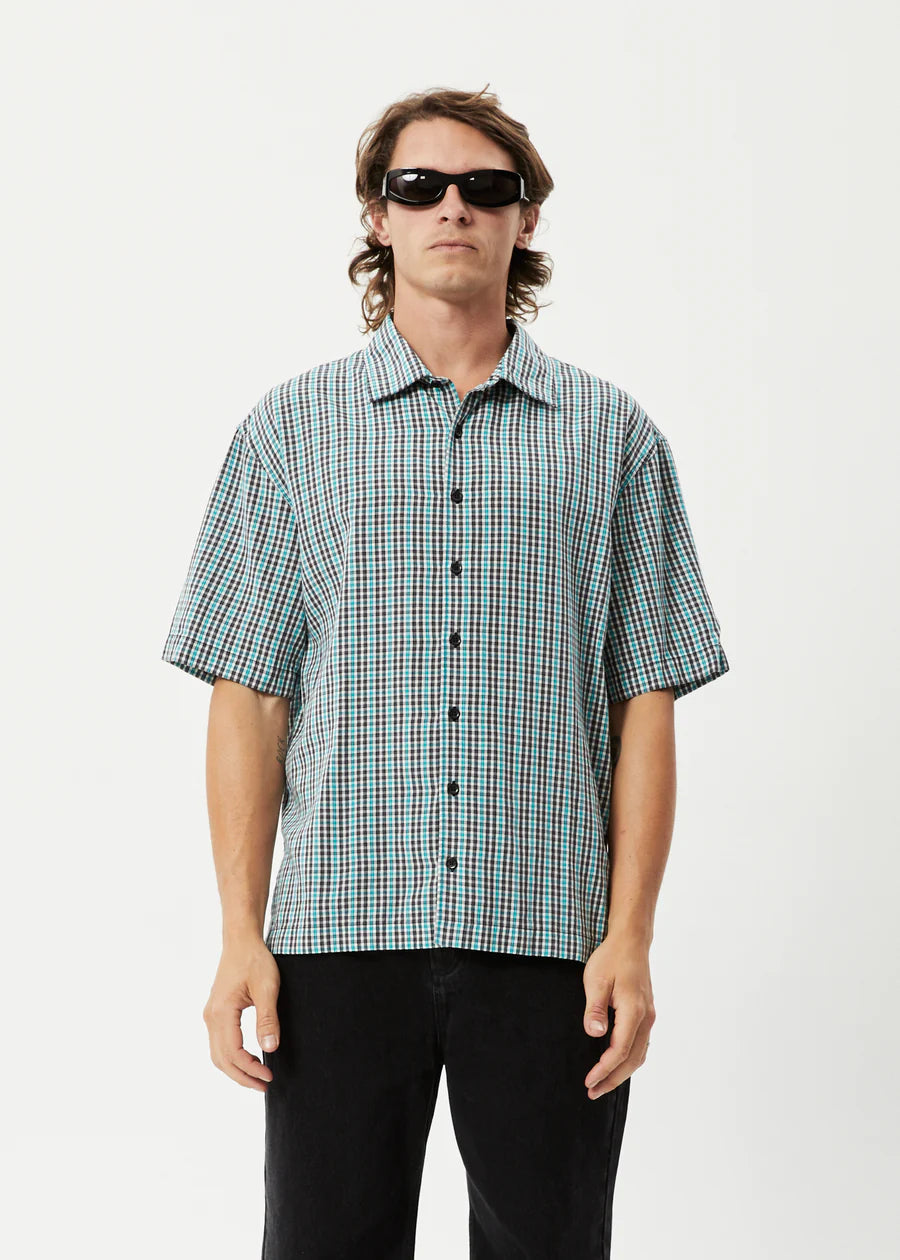 Afends Mens Checkers Recycled Check Short Sleeve Shirt