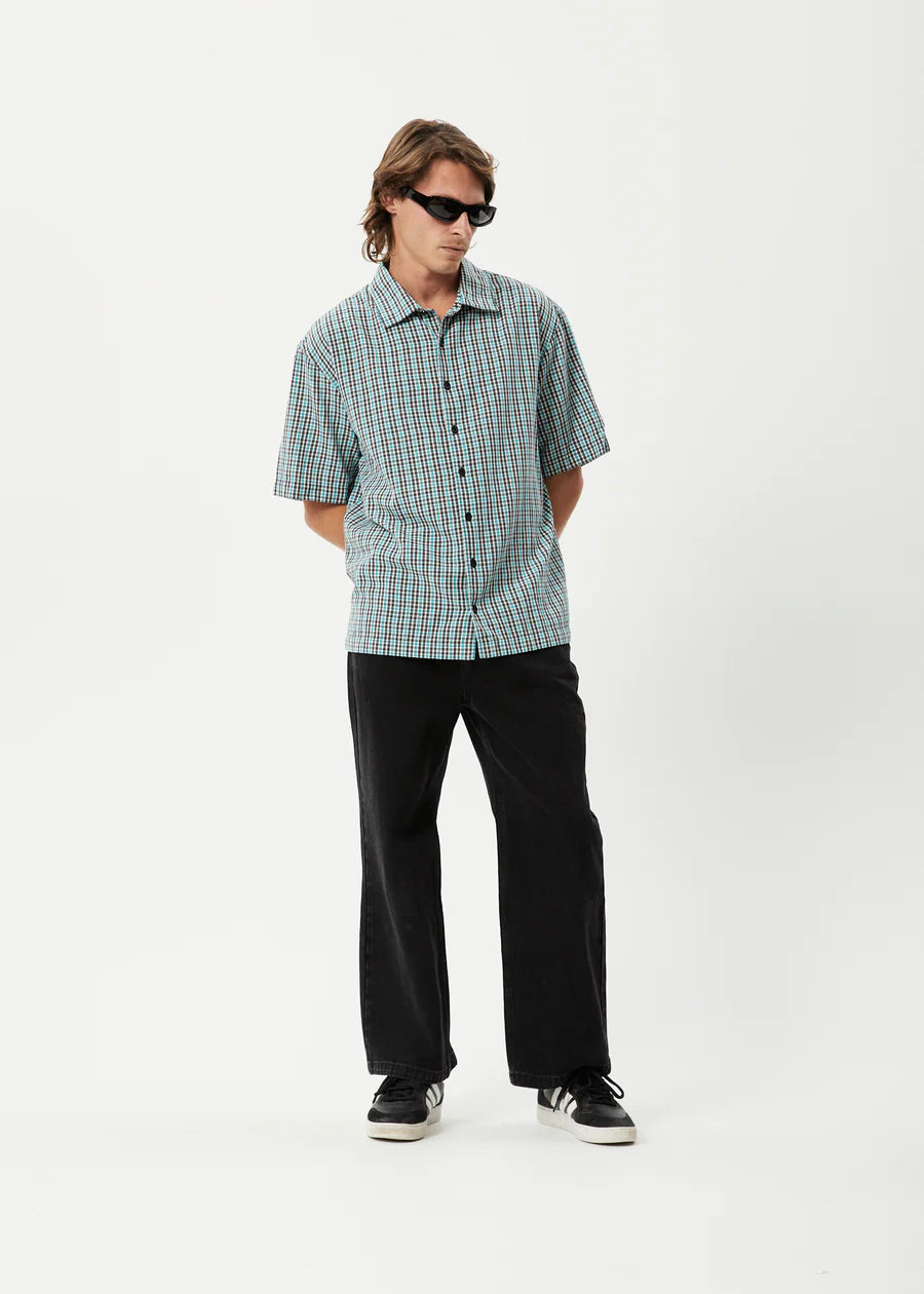 Afends Mens Checkers Recycled Check Short Sleeve Shirt