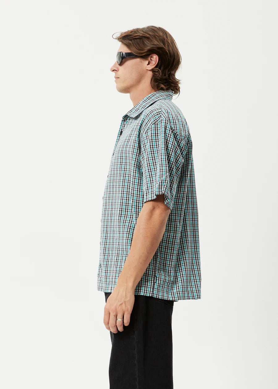 Afends Mens Checkers Recycled Check Short Sleeve Shirt