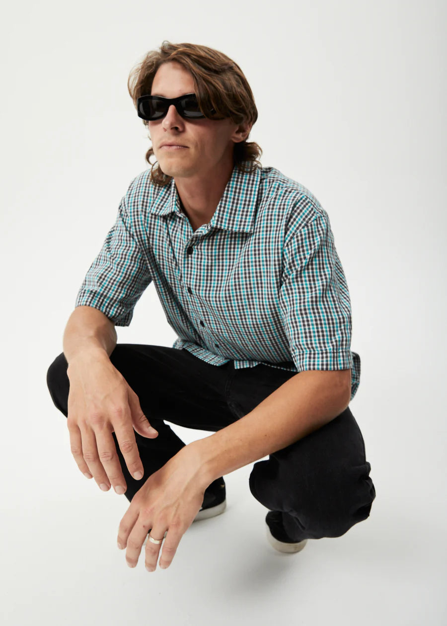 Afends Mens Checkers Recycled Check Short Sleeve Shirt
