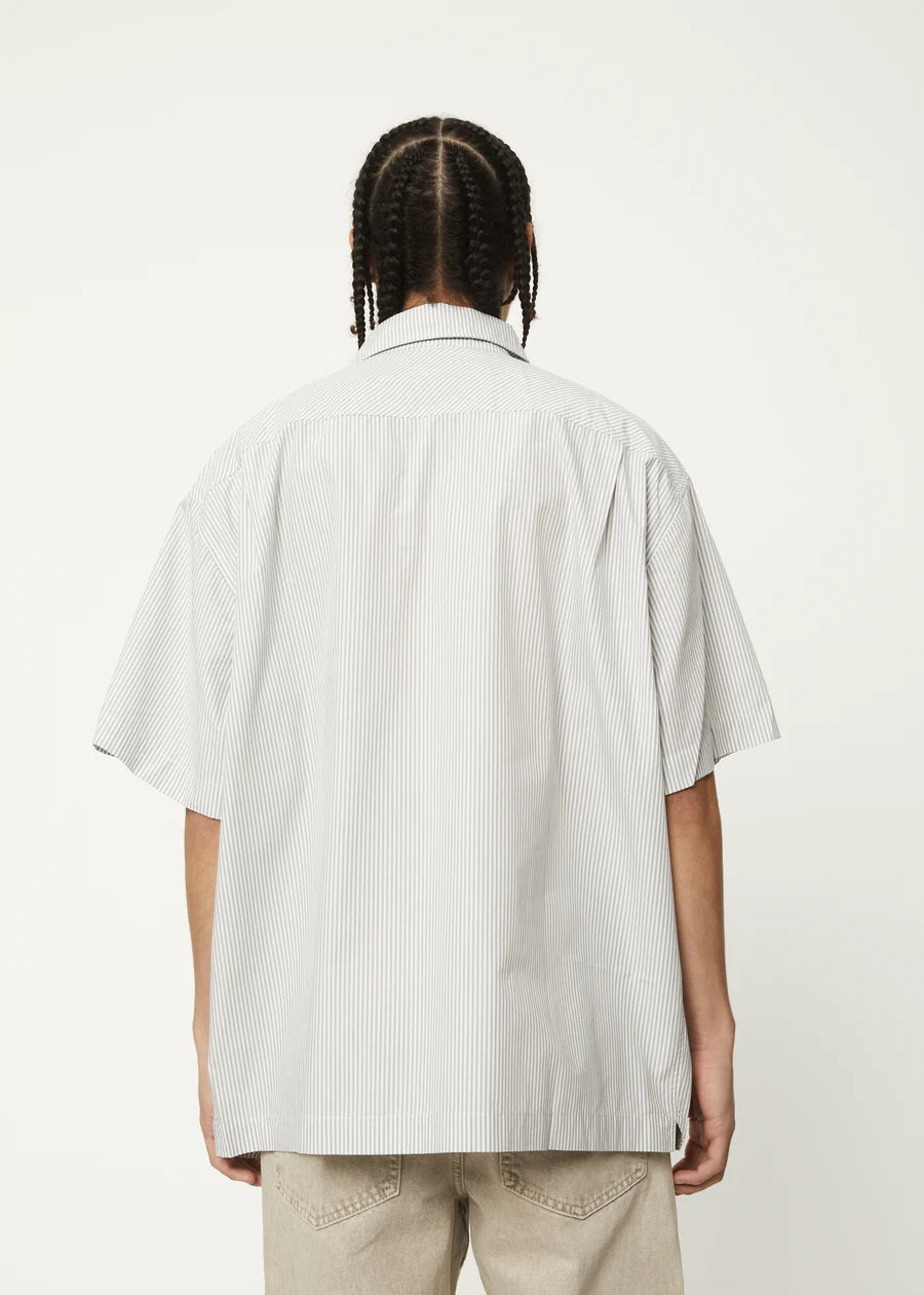 Afends Mens Locked Up Recycled Striped Short Sleeve Shirt