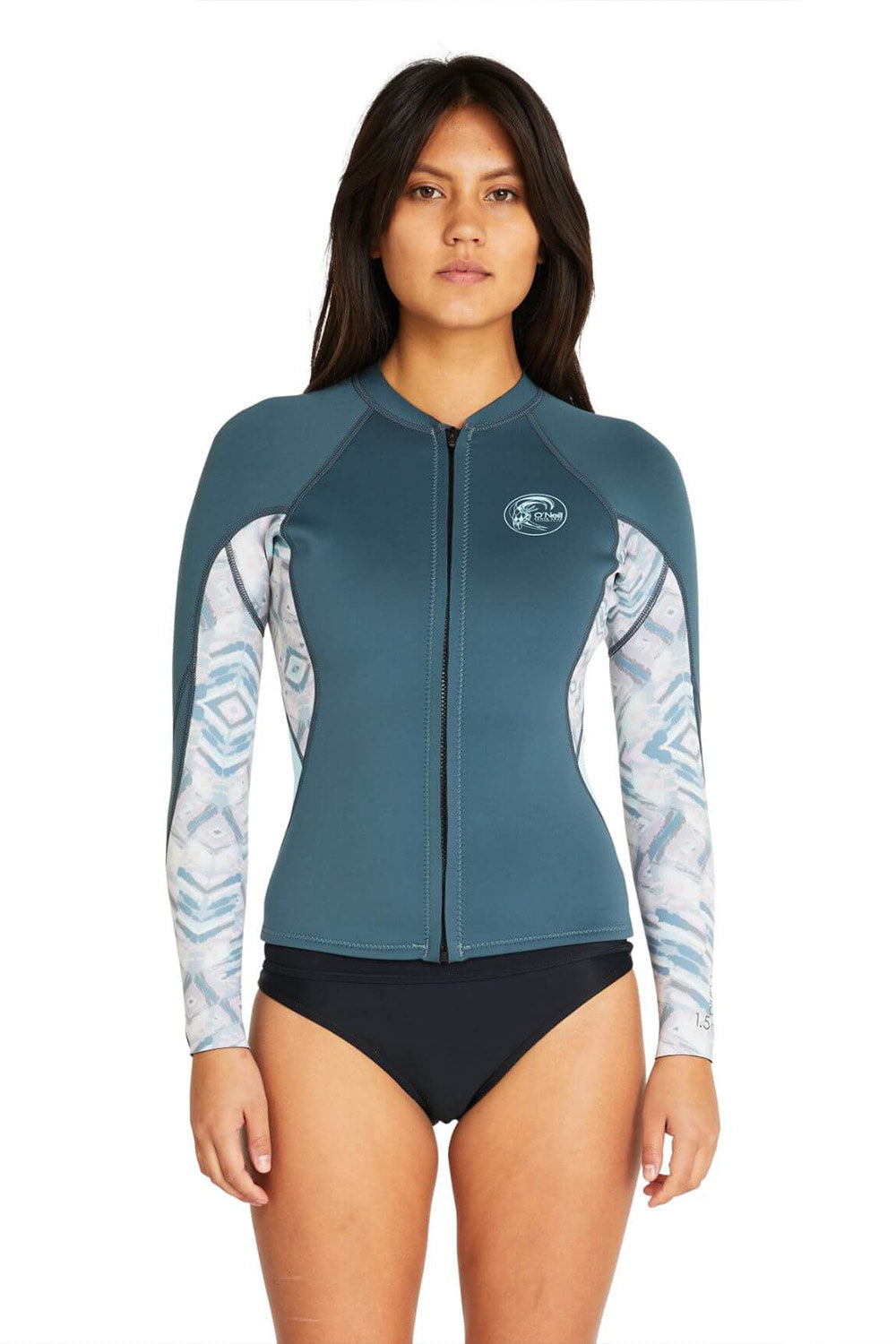 O'Neill Women's Bahia 1.5mm Full Zip Wetsuit Jacket - Salina Shade