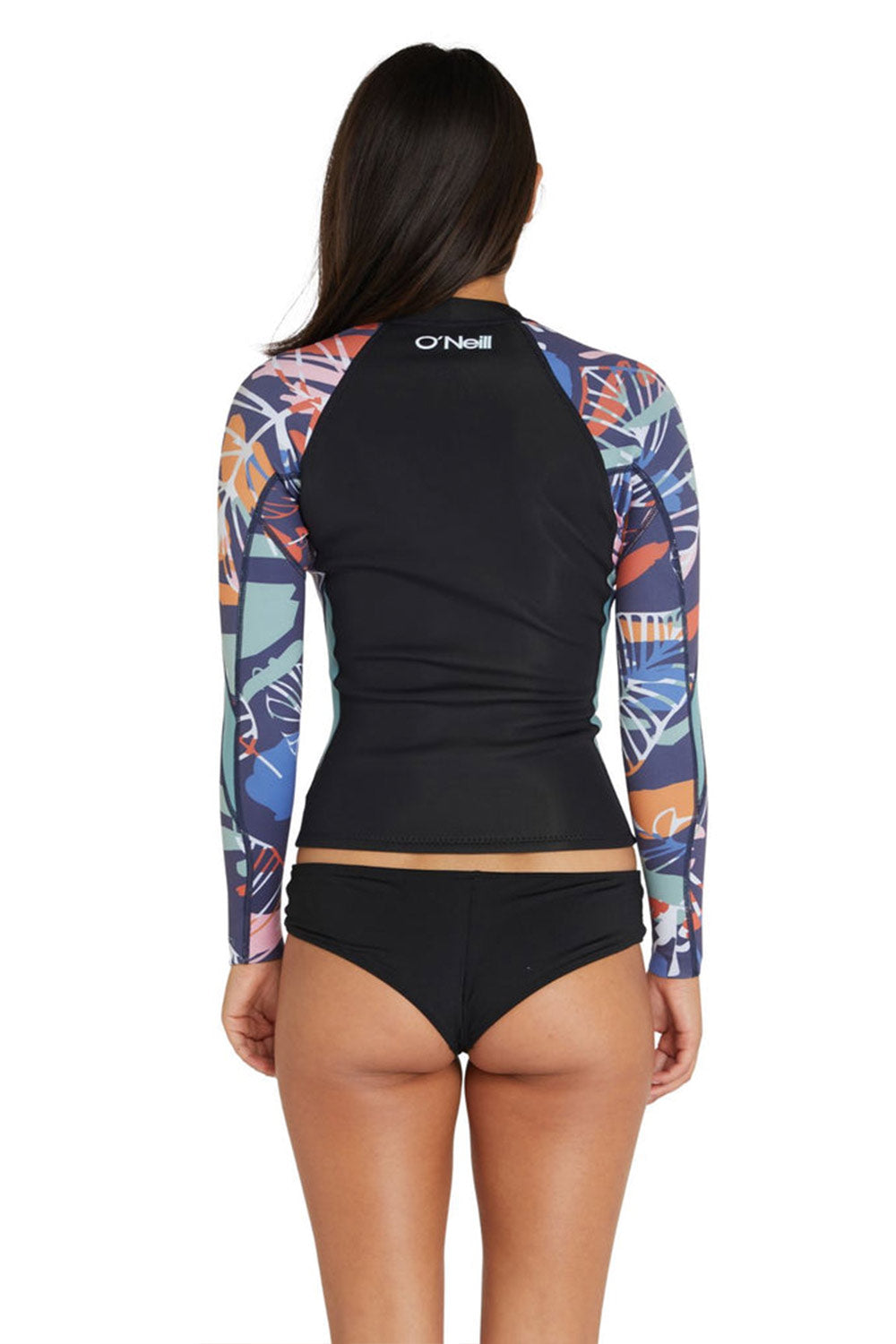 O'Neill Women's Bahia 1.5mm Full Zip Wetsuit Jacket - Navy Tropical