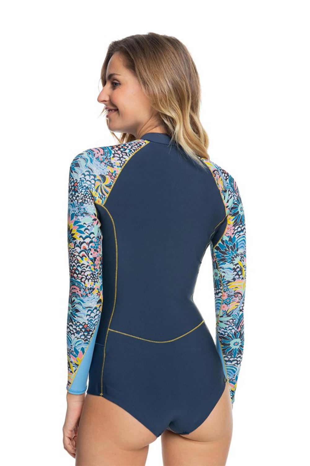 Roxy | Roxy Womens 1mm Marine Bloom Front Zip LS Springsuit
