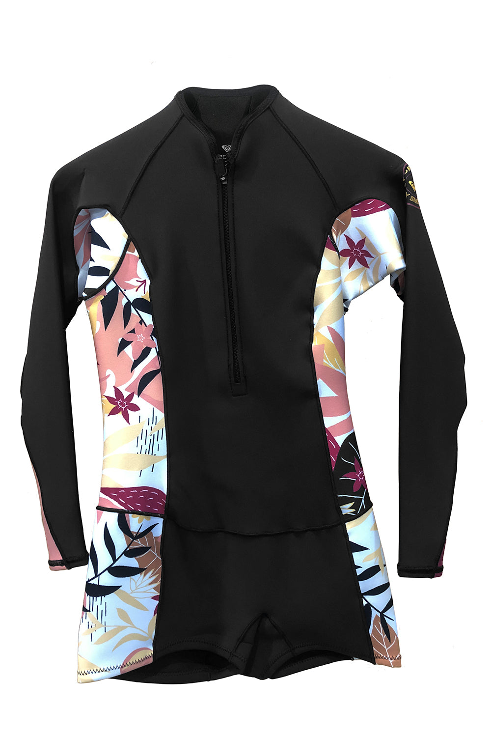 Roxy Womens 1.5mm Pop Surf LS Front Zip Shorty Springsuit