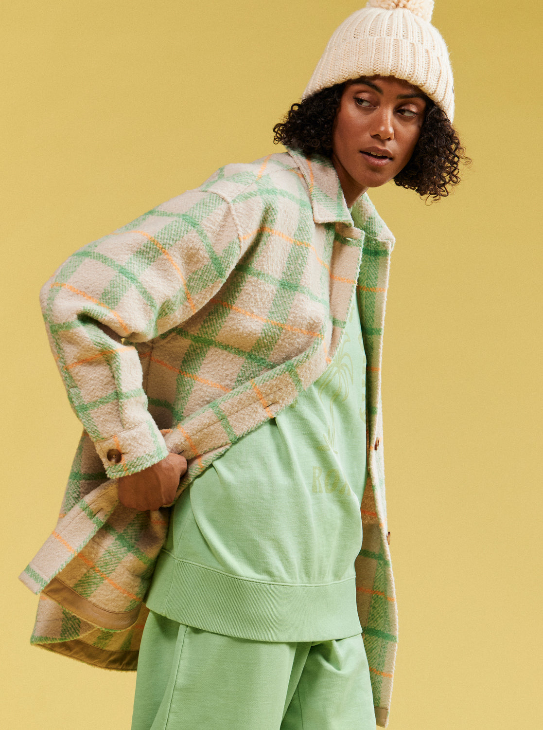 Roxy Womens Check It Out Oversized Overshirt