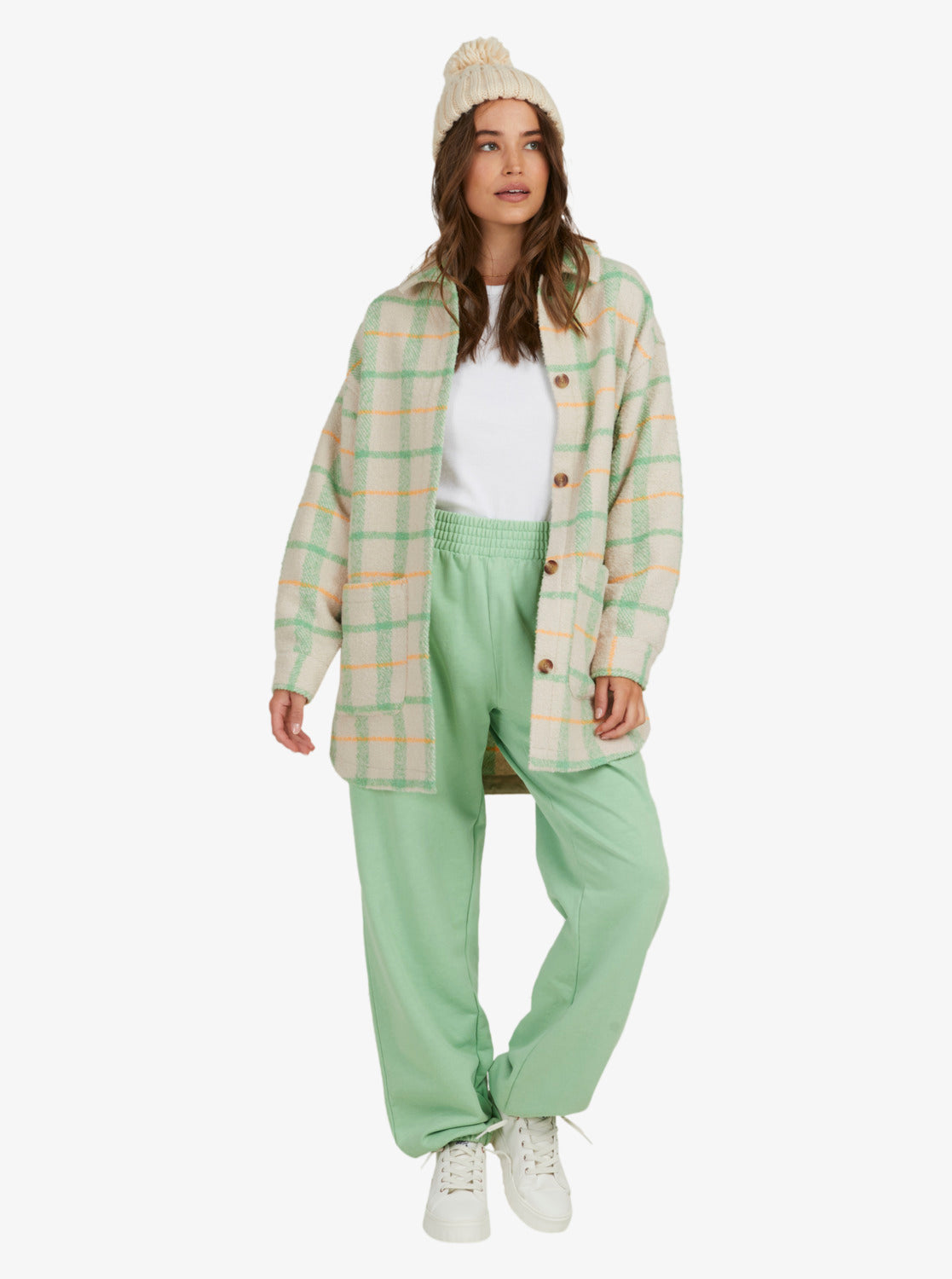 Roxy Womens Check It Out Oversized Overshirt