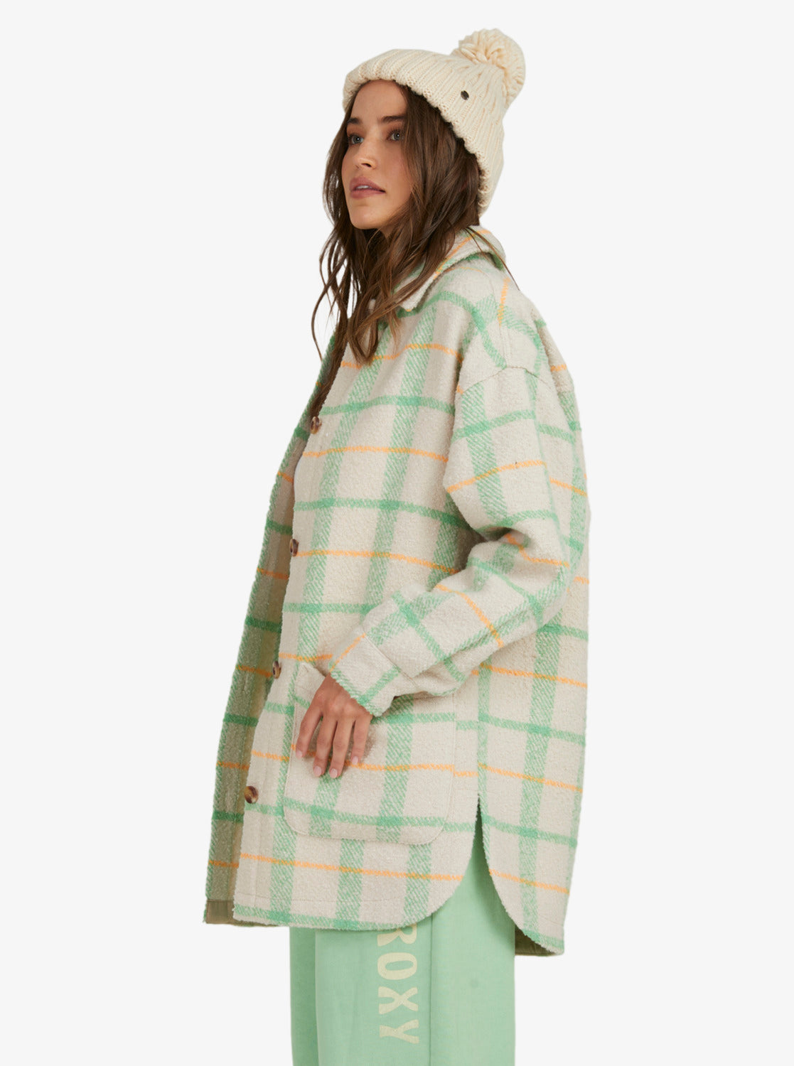 Roxy Womens Check It Out Oversized Overshirt