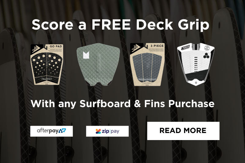 Score a FREE Grip Pad with any Surfboard & Fins purchase.