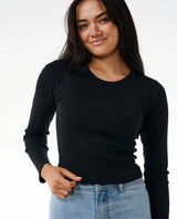 Rip Curl Womens Classic Ribbed Long Sleeve Tee