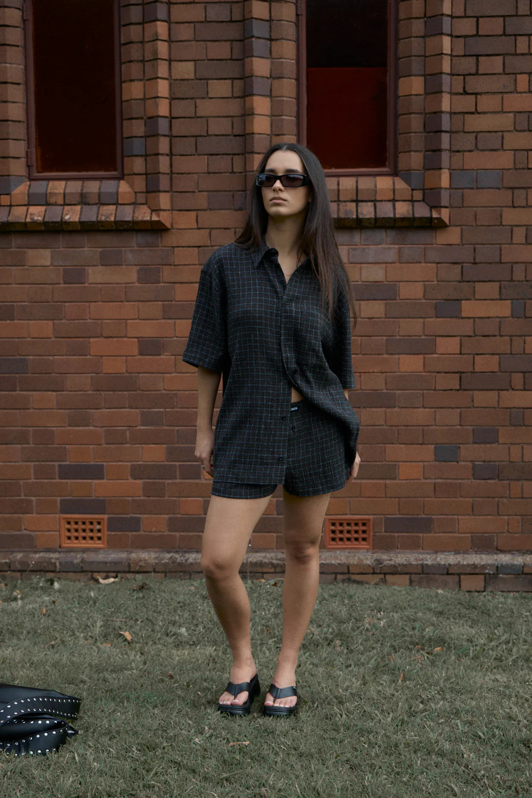 Afends Womens Dusk Seersucker Boxer Short