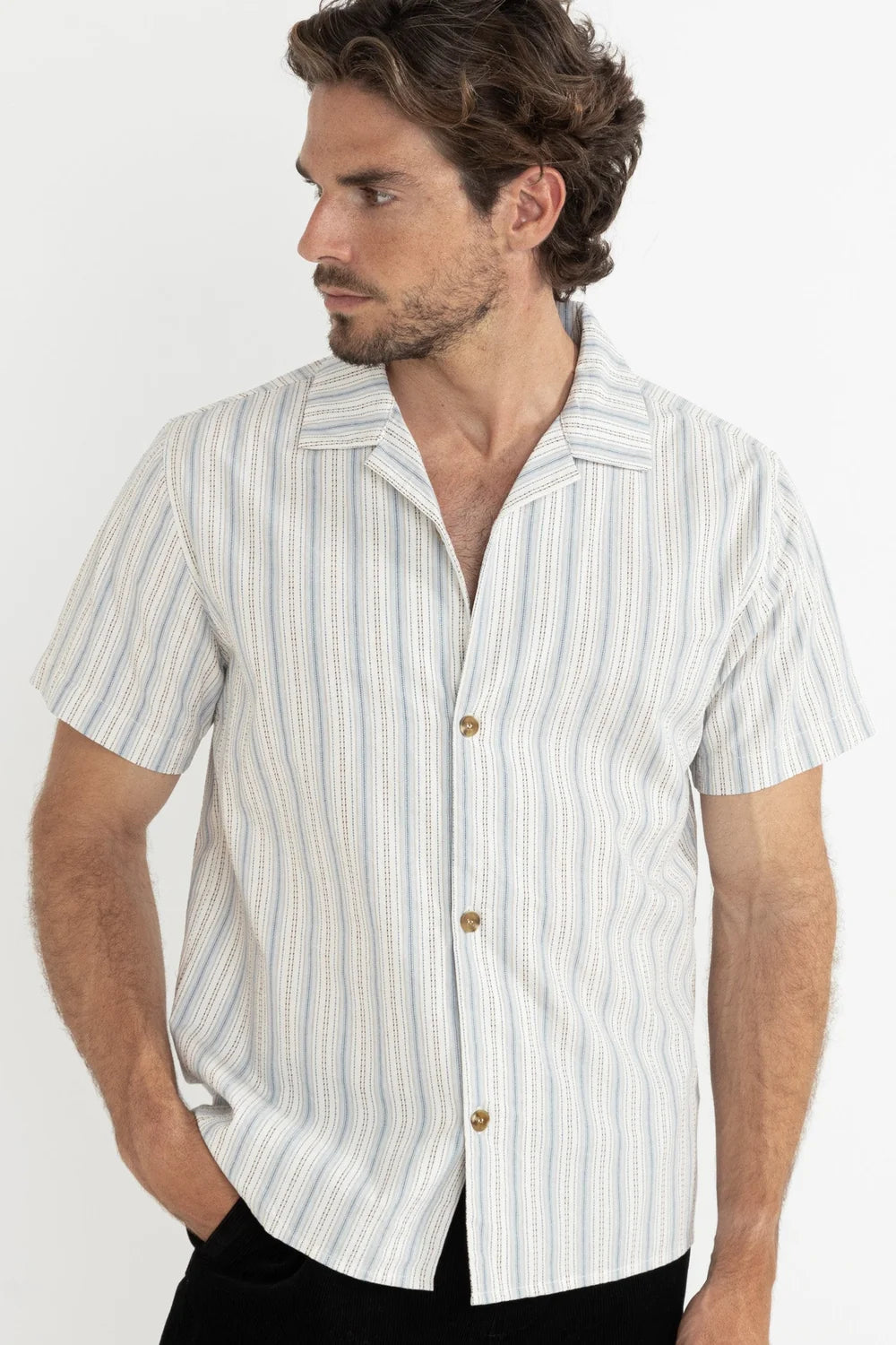 0724M-WT01 - VACATION STRIPE SS SHIRT