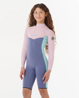 Rip Curl Girls Dawn Patrol Long Sleeve 2mm Back Zip Spring Suit Wetsuit - Pink