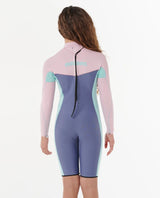 Rip Curl Girls Dawn Patrol Long Sleeve 2mm Back Zip Spring Suit Wetsuit - Pink