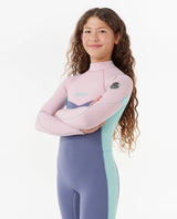 Rip Curl Girls Dawn Patrol Long Sleeve 2mm Back Zip Spring Suit Wetsuit - Pink