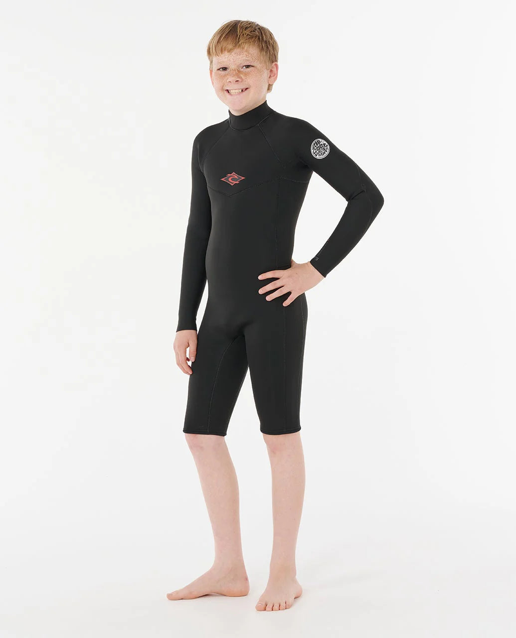 Rip Curl Boys Dawn Patrol Long Sleeve 2mm Back Zip Spring Suit Wetsuit - Black