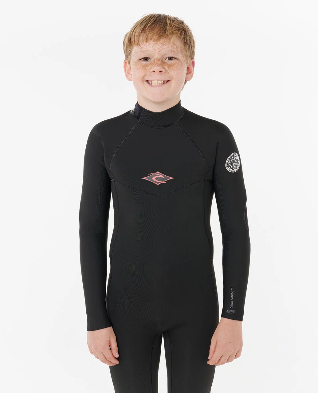Rip Curl Boys Dawn Patrol Long Sleeve 2mm Back Zip Spring Suit Wetsuit - Black