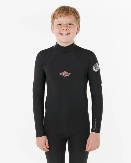 Rip Curl Boys Dawn Patrol Long Sleeve 2mm Back Zip Spring Suit Wetsuit - Black