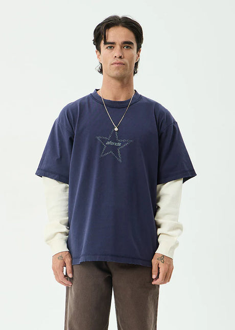 Afends Chains Heavyweight Layered Waffle Long Sleeve Tee