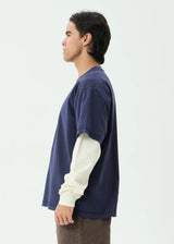 Afends Chains Heavyweight Layered Waffle Long Sleeve Tee
