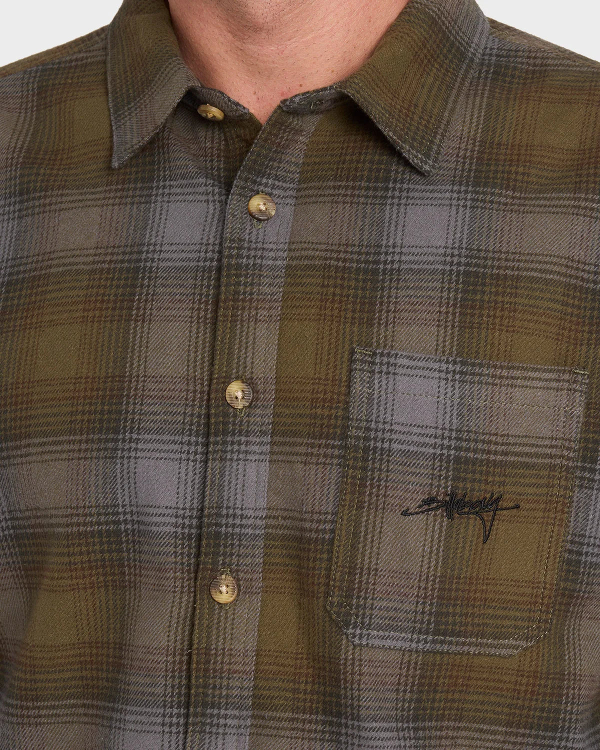 Billabong Script Long Sleeve Flannel Shirt