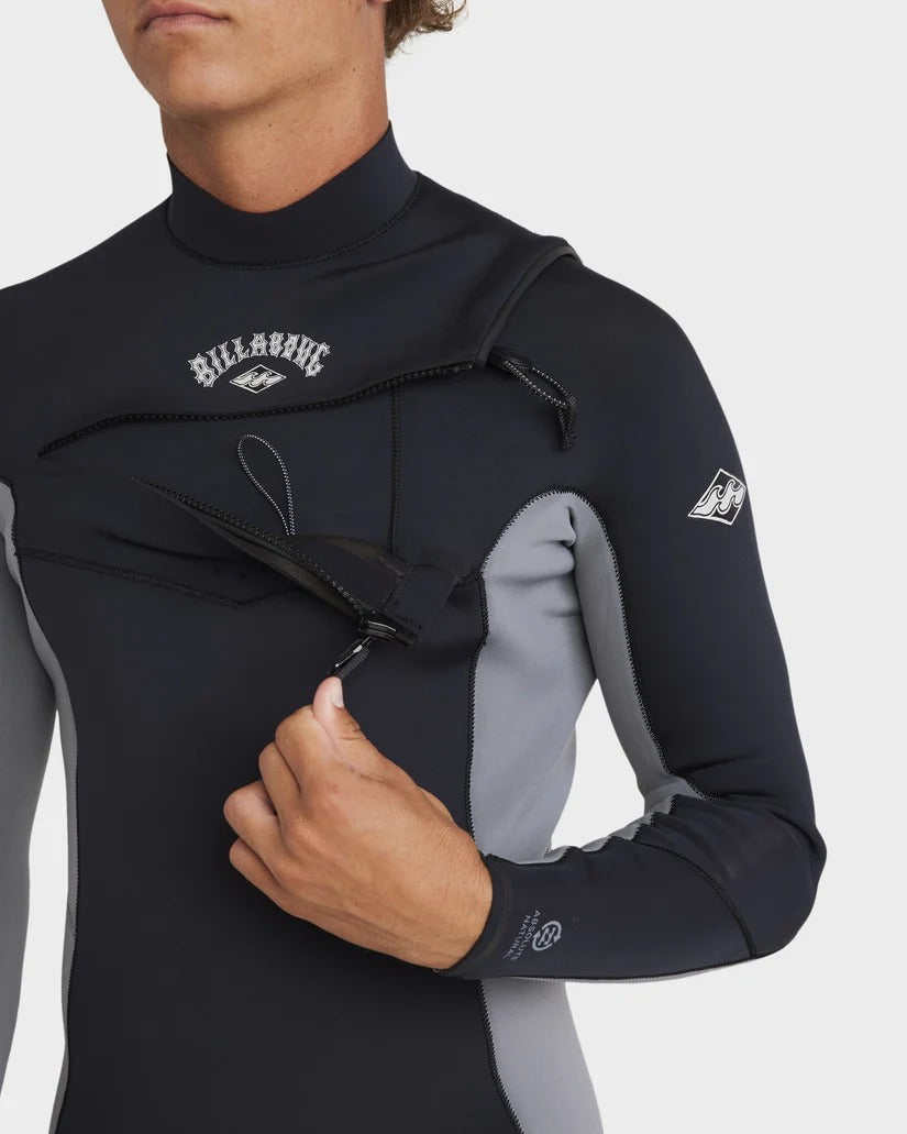 Billabong Mens 3/2mm Absolute Natural Chest Zip Steamer Wetsuit