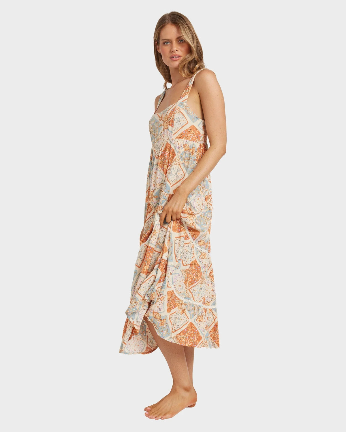 Billabong Womens Forever Folk Shine Midi Dress