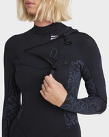 Billabong Womens 3/2mm Synergy Natural Chest Zip Steamer Wetsuit