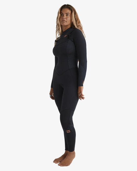 Billabong Womens 3/2mm Synergy Natural Chest Zip Steamer Wetsuit