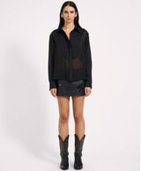 One Teaspoon Sheer Panel Tuxedo Shirt