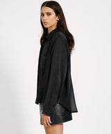 One Teaspoon Sheer Panel Tuxedo Shirt