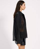 One Teaspoon Sheer Panel Tuxedo Shirt