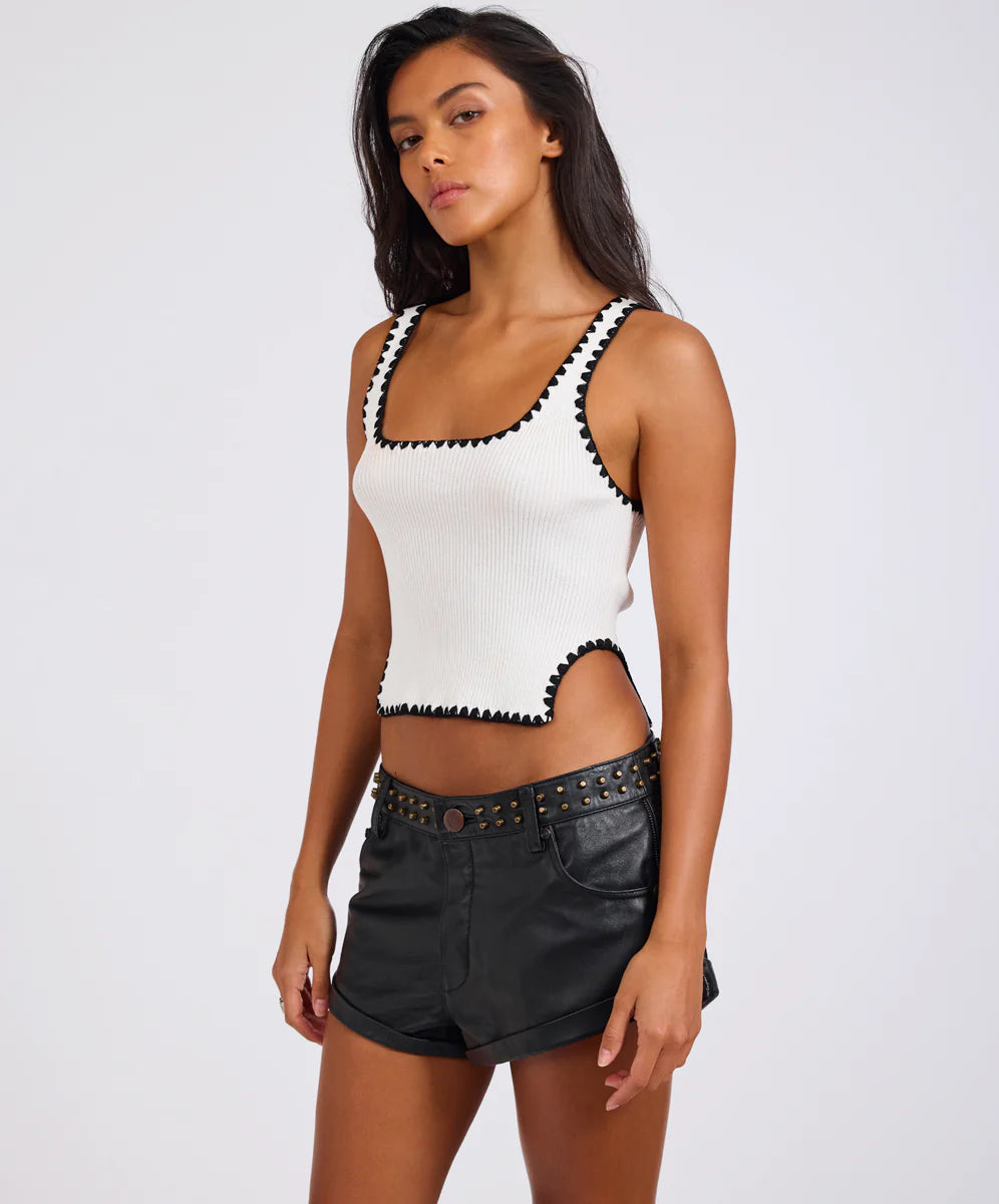 One Teaspoon Knitted Scallop Tank Top