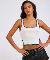 One Teaspoon Knitted Scallop Tank Top