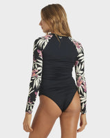 ROXY Women Windswept Floral Full Zip Long Sleeve Rash Vest
