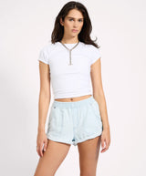 One Teaspoon Hunters Mid Waist Boyfriend Elasticated Denim Shorts