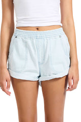One Teaspoon Hunters Mid Waist Boyfriend Elasticated Denim Shorts
