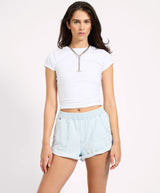 One Teaspoon Hunters Mid Waist Boyfriend Elasticated Denim Shorts
