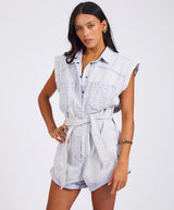 One Teaspoon Bandit Aviator Mini Denim Jumpsuit