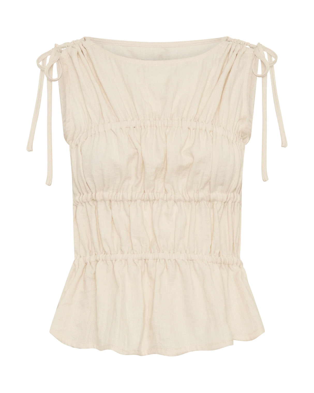 One Teaspoon Evelyn Gathered Ruched Tie Top
