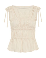 One Teaspoon Evelyn Gathered Ruched Tie Top