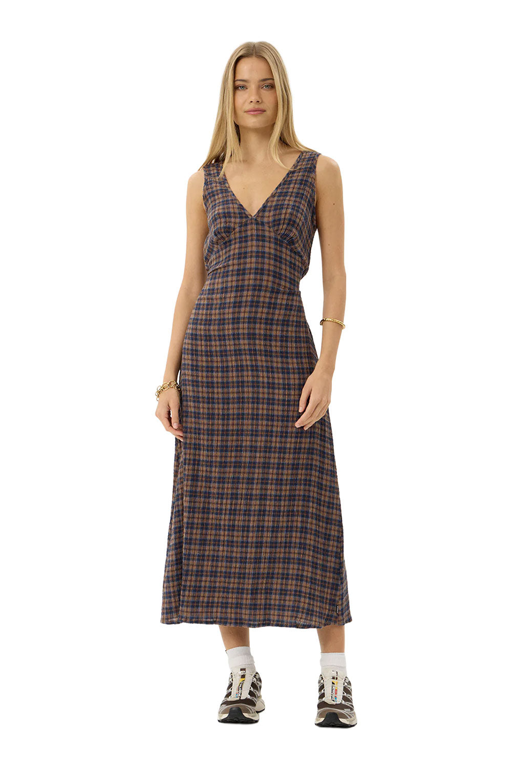 Afends Tully Seersucker Maxi Dress
