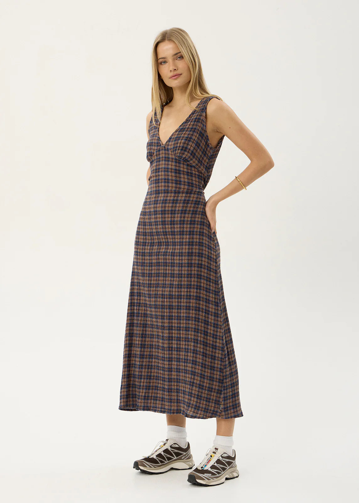 Afends Tully Seersucker Maxi Dress