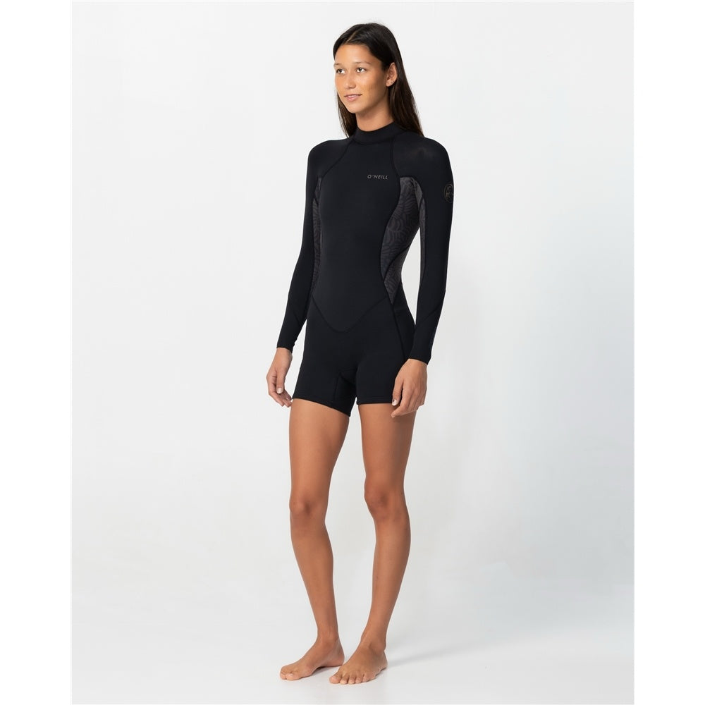 O'Neill Womens 2mm Bahia Back Zip Long Sleeve Boyleg Springsuit