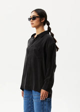 Afends Womens Gemma Recycled Long Sleeve Cupro Shirt